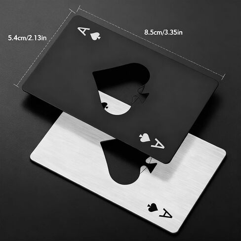 4 Pcs Credit Card Bottle Openers, 2 Black & 2 Silver Ace of Spades Bottle Opener, Stainless Steel Beer Opener for Wallet Pocket in Saudi Arabia