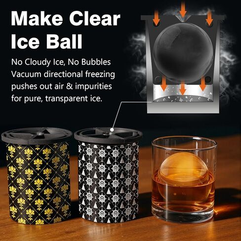Whiskey Smoker Kit with 2 Clear Ice Maker - Old Fashioned Cocktail, Bourbon Smoker Kit with Torch, 2 Glasses, 6 Flavor Wood Chip - Anniversary/Christmas/Birthday Gifts for Men/Dad/Hasband (No Butane) in Saudi Arabia