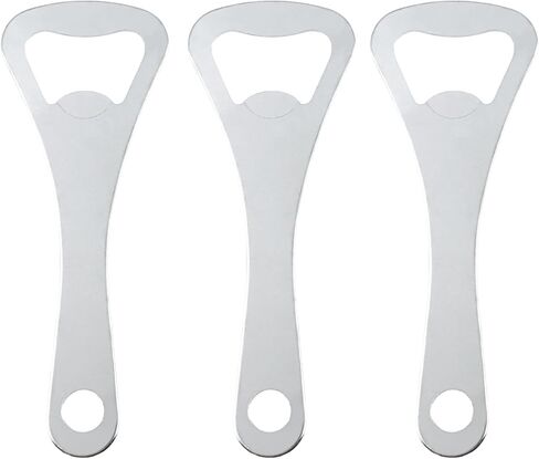 Quacc 3 PCS Flat Bottle Openers Flat-Mouth Opener Portable Handheld Beer Opener for Home Kitchen, Bar, Restaurant, Bartender Gift - Silver in Saudi Arabia
