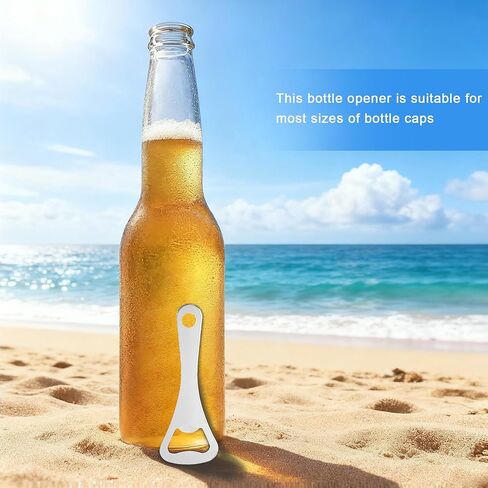Quacc 3 PCS Flat Bottle Openers Flat-Mouth Opener Portable Handheld Beer Opener for Home Kitchen, Bar, Restaurant, Bartender Gift - Silver in Saudi Arabia