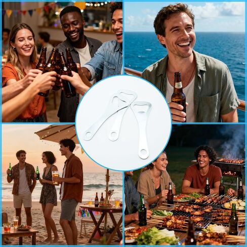 Quacc 3 PCS Flat Bottle Openers Flat-Mouth Opener Portable Handheld Beer Opener for Home Kitchen, Bar, Restaurant, Bartender Gift - Silver in Saudi Arabia