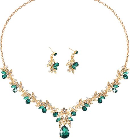 PINK TOWN Vintage Rhinestone Bridal Jewelry Sets,Crystal Wedding Prom Earrings Necklace Bracelet Set Fashion Zircon Bride Jewelry Dress Accessories for Women in Saudi Arabia