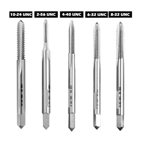 2PC Machine Plug Thread Screw Taps 10-24 2-56 4-40 6-32 8-32 UNC Straight Fluted Tap(2-56UCN) in Saudi Arabia