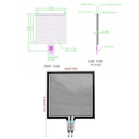 RP S40 ST Thin Film Pressure Sensor, 20g-10kg High Accuracys Flexible Force Sensor for Intelligent High End Seat in Saudi Arabia
