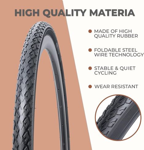 قطعتان من إطارات الدراجة 700x35C، متينة قابلة للطي 700C 37-622 700x35C إطارات دراجات الطريق، إطارات دراجة بديلة لدراجات الطريق، الفاصلة in Kuwait