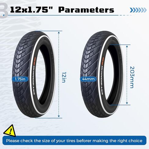 إطار دراجة 12 × 1.75، إطار دراجة 44-203 12 × 1.75، إطار 12 × 1.75 وأنبوب داخلي، نيوماتيكو 12 × 1.75، مقاوم للاهتراء، مضاد للثقب، منخفض الضوضاء، مقاوم للانزلاق لقيادة سلسة in Kuwait