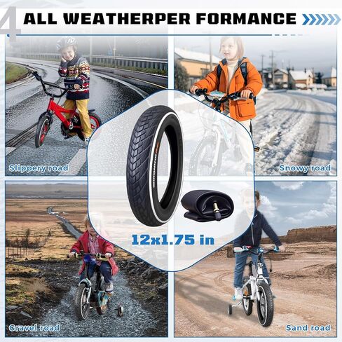 إطار دراجة 12 × 1.75، إطار دراجة 44-203 12 × 1.75، إطار 12 × 1.75 وأنبوب داخلي، نيوماتيكو 12 × 1.75، مقاوم للاهتراء، مضاد للثقب، منخفض الضوضاء، مقاوم للانزلاق لقيادة سلسة in Kuwait