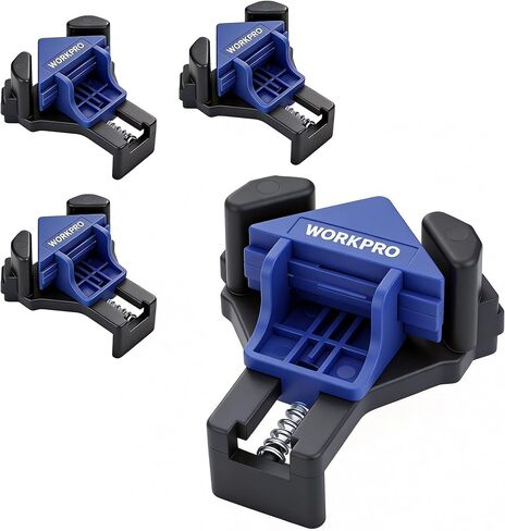 WORKPRO 90 Degree Corner Clamps for Woodworking, 4-Pack Adjustable Spring Loaded One-Handed Woodworking Clamps Tools for Framing, Cabinets & DIY Projects in Saudi Arabia
