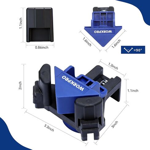 WORKPRO 90 Degree Corner Clamps for Woodworking, 4-Pack Adjustable Spring Loaded One-Handed Woodworking Clamps Tools for Framing, Cabinets & DIY Projects in Saudi Arabia