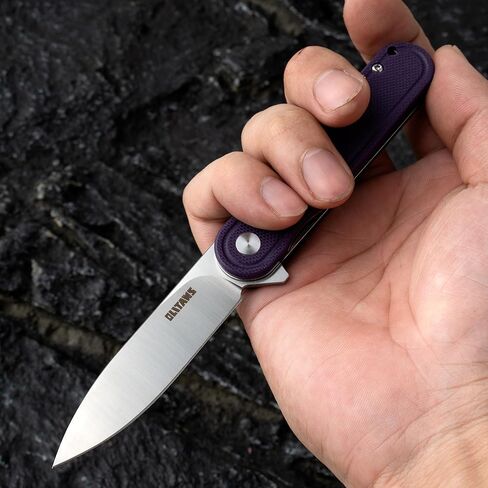 OLITANS G040 Pocket Knife, 2.75'' D2 Steel Blade G10 handle, Small EDC Knife with Pocket Clip for Men Women, 2.1oz in Saudi Arabia