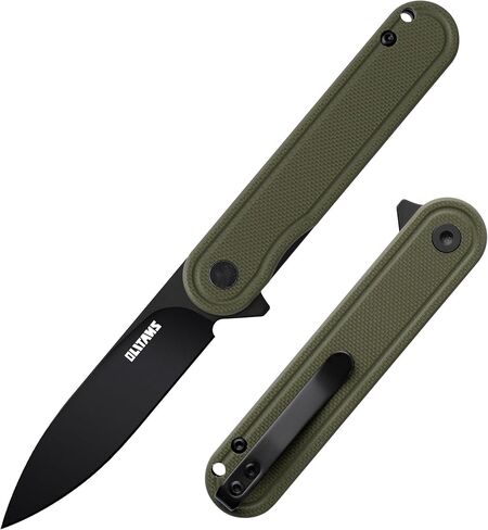 OLITANS G040 Pocket Knife, 2.75'' D2 Steel Blade G10 handle, Small EDC Knife with Pocket Clip for Men Women, 2.1oz in Saudi Arabia