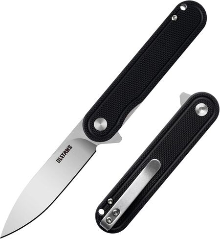 OLITANS G040 Pocket Knife, 2.75'' D2 Steel Blade G10 handle, Small EDC Knife with Pocket Clip for Men Women, 2.1oz in Saudi Arabia