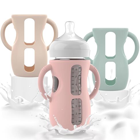 3pcs Philips Avent Glass Botty Sileves مع مقابض ، متوافقة مع زجاجات الزجاج Avent Philips 8 أونصة ، مناسبة لزجاجات الأطفال Avent 8 أوقية ، وسهلة التنظيف in Kuwait
