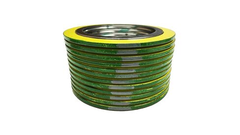 ستيرلنج سيل 900024316GR600X12 316L حشية جرح حلزونية من الفولاذ المقاوم للصدأ مع حشو جرافيت مرن، لأنبوب 24 بوصة، فئة الضغط 600#، شريط أخضر مع خطوط رمادية (عبوة من 12 قطعة) in Kuwait