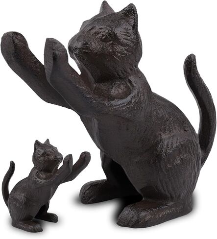 Cast Iron Cat Bookends - Heavy Duty Bookend for Shelves, Cute Book Ends to Hold Books, Cat Decor for Home Office Library, 2 PCS (Gold) in Saudi Arabia