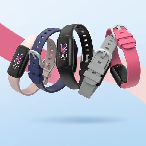 4 عبوات من الأربطة المقاومة للماء المتوافقة مع أساور Fitbit Luxe Bands للنساء والرجال، أساور معصم بديلة رياضية ناعمة كلاسيكية للنساء والرجال in Kuwait