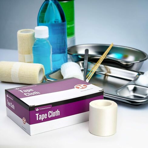Cloth Medical Tape for Wound Care - 12 Rolls of 1 Inch Durable Surgical Tape to Secure Dressings - 10 Yards Long - Easy to Tear and Latex Free in Saudi Arabia