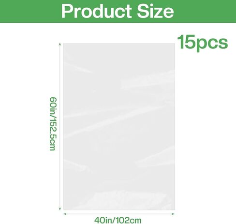 15 عبوة من أكياس تخزين بلاستيكية شفافة كبيرة مقاس 40 × 60 بوصة، أكياس متحركة عملاقة قابلة لإعادة الاستخدام للأثاث والأمتعة وحقيبة السفر والملابس وحماية من الغبار والرطوبة in Kuwait