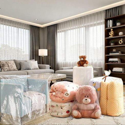 15 عبوة من أكياس تخزين بلاستيكية شفافة كبيرة مقاس 40 × 60 بوصة، أكياس متحركة عملاقة قابلة لإعادة الاستخدام للأثاث والأمتعة وحقيبة السفر والملابس وحماية من الغبار والرطوبة in Kuwait