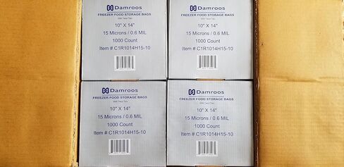 1,000 Freezer Food Storage Bags with Plastic Ties, Clear, Size: 10" W x 14" H, Thickness: 15 Micron, in Saudi Arabia