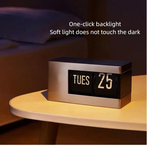 ساعة تقويم فليب، ساعة فليب بتقويم دائم ذكي، ساعة مكتب فليب يابانية قديمة، تقويم ميكانيكي بسيط، ديكور سطح مكتب عصري (لا تتضمن بطارية) in Kuwait