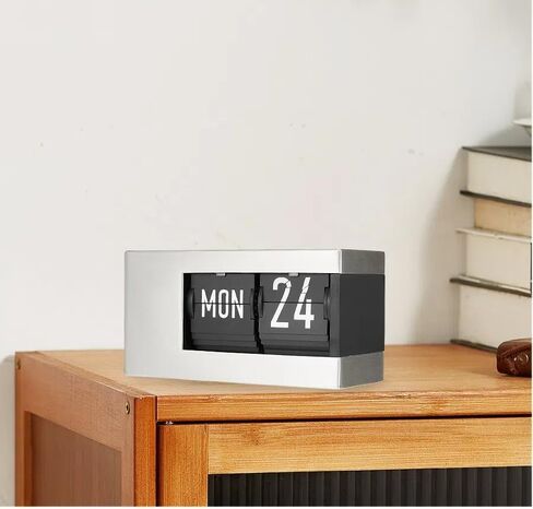 ساعة تقويم فليب، ساعة فليب بتقويم دائم ذكي، ساعة مكتب فليب يابانية قديمة، تقويم ميكانيكي بسيط، ديكور سطح مكتب عصري (لا تتضمن بطارية) in Kuwait