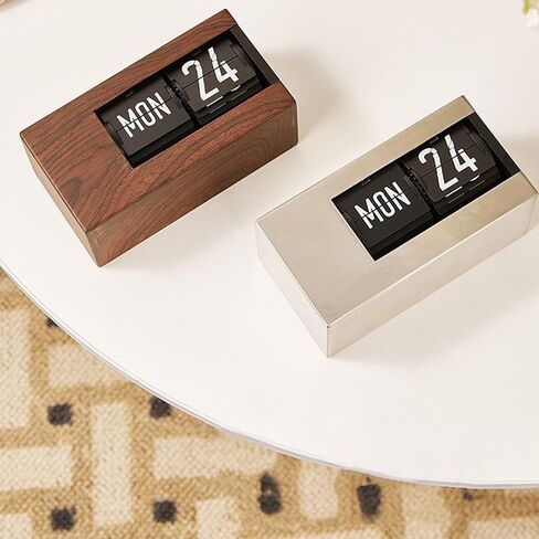 ساعة تقويم فليب، ساعة فليب بتقويم دائم ذكي، ساعة مكتب فليب يابانية قديمة، تقويم ميكانيكي بسيط، ديكور سطح مكتب عصري (لا تتضمن بطارية) in Kuwait