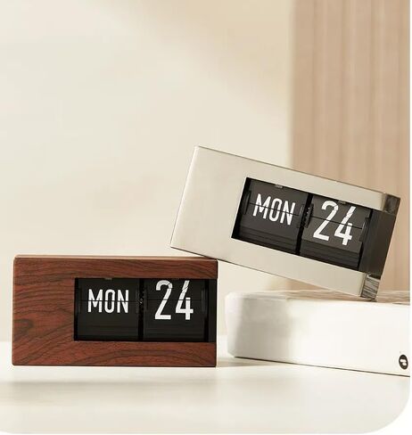 ساعة تقويم فليب، ساعة فليب بتقويم دائم ذكي، ساعة مكتب فليب يابانية قديمة، تقويم ميكانيكي بسيط، ديكور سطح مكتب عصري (لا تتضمن بطارية) in Kuwait