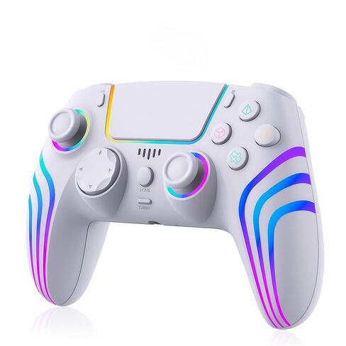 وحدة تحكم لاسلكية في Junhuan لـ PS4/PS3/PRO/SLIM مع قاعة الزناد/غير انزلاق القبضة/Turbo/Cool RGB/Motion Sensor/Dual Dibration ، متوافق مع وحدة التحكم PS4/PS3 ، سلكية مع الكمبيوتر الشخصي in Kuwait