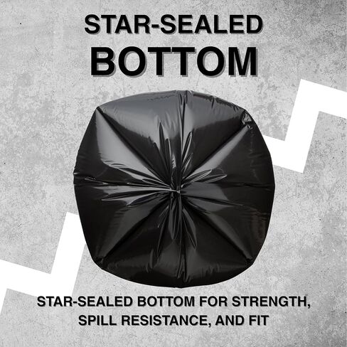 أكياس العقدة العلوية 55 جالون كيس قمامة القمامة 38 × 58 بوصة 1.2 مل أسود 100 عدد بطانة العلبة السائبة 56 جالون 57 جالون 58 جالون 59 جالون 60 جالون 55-60 جالون صنع في الولايات المتحدة الأمريكية in Kuwait