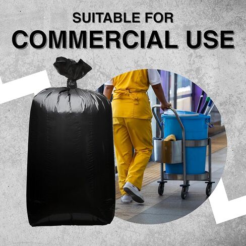 أكياس العقدة العلوية 55 جالون كيس قمامة القمامة 38 × 58 بوصة 1.2 مل أسود 100 عدد بطانة العلبة السائبة 56 جالون 57 جالون 58 جالون 59 جالون 60 جالون 55-60 جالون صنع في الولايات المتحدة الأمريكية in Kuwait
