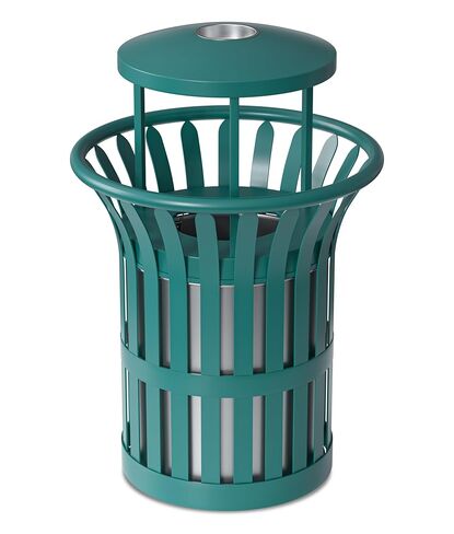 Outdoor Trash Can Commercial, Heavy Duty Large Metal Garbage Can for All Weather Resistant, Garbage Bin Waste Receptacle for Parks, Streets, Patio, Public Spaces (17 Gal-Flower) in Saudi Arabia