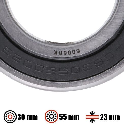 [2-Pack] 6006RK-2RS - Double Row Angular Contact Ball Bearing 1.181 in (30 mm) x 2.165 in (55 mm) x 0.905 in (23 mm) (ID x OD x W) with Double Rubber Seal in Saudi Arabia