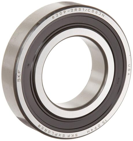 SKF 6200 2RSJEM Light Series Deep Groove Ball Bearing, Deep Groove Design, ABEC 1 Precision, Double Sealed, Contact, Steel Cage, C3 Clearance, 10mm Bore, 30mm OD, 9mm Width, 531.0 pounds Static Load Capacity, 1140.00 pounds Dynamic Load Capacity in Saudi Arabia