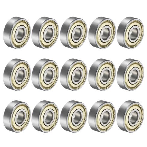 uxcell 5pcs 608ZZ Deep Groove Ball Bearings 8 x 22 x 7mm Carbon Steel Double Shield Bearings C3 Clearance Grade for Electric Motor, Home Appliances, Garden Machinery, Silver in Saudi Arabia