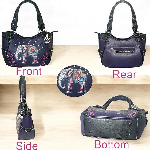 Large Elephant Purse Western Handbag and Wallet Set for Women Boho Tote Bag Combo in Saudi Arabia