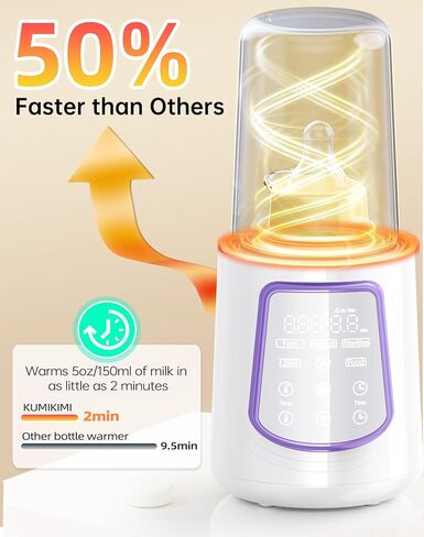 Fast Baby Bottle Warmer for Breastmilk, Smart 12 in 1 Breast Milk Warmer for Baby Essentials with Timer Temperature Control, Sterili-zing, Water Bath Technology, Baby Warmer for All Bottles Food Jars in Saudi Arabia