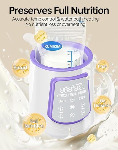 Fast Baby Bottle Warmer for Breastmilk, Smart 12 in 1 Breast Milk Warmer for Baby Essentials with Timer Temperature Control, Sterili-zing, Water Bath Technology, Baby Warmer for All Bottles Food Jars in Saudi Arabia
