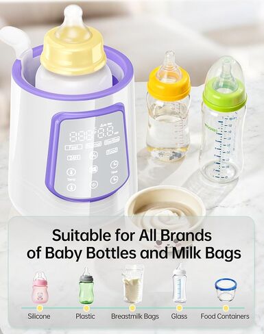 Fast Baby Bottle Warmer for Breastmilk, Smart 12 in 1 Breast Milk Warmer for Baby Essentials with Timer Temperature Control, Sterili-zing, Water Bath Technology, Baby Warmer for All Bottles Food Jars in Saudi Arabia