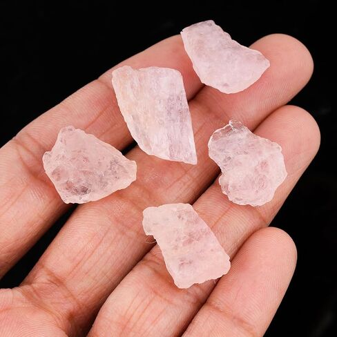 CRYSTALIS (5 قطع) A++ مورجانيت وردي طبيعي، أحجار كريمة فضفاضة، بالجملة خشنة، مستلزمات صناعة المجوهرات، شقرا والأحجار الخام العلاجية، تغليف الأسلاك، DIY، مجموعة الأحجار الكريمة (15-20 مم) in Saudi Arabia