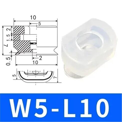 1pcs Pneumatic Suction Cup Long Vacuum Sucker Oval W5L10 Injection Molding Machine Manipulator Accessories(W5L10,Black) in Saudi Arabia