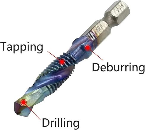 6 قطعة المسمار الحنفية لقمة ثقب مجموعة دوامة الصنابير المعادن متري مزيج 1/4 بوصة التغيير السريع عرافة بت M3 M4 M5 M6 M8 M10 in Kuwait