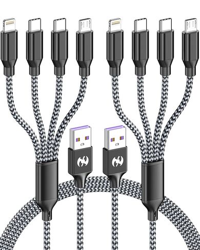 Multi Charging Cable for Apple Watch Charger 6FT, Nylon Braided USB Lightning Type C USB C Cord iWatch Magnetic Wireless Charger 3 in 1 Charging Wire for Apple iPhone Android Phone and iWatch in Saudi Arabia