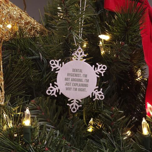 Dental Hygienist Snowflake Ornament Gifts from Men to Dental Hygienist, I'm Not Arguing. I'm Just Explaining Why I'm Right. Christmas Snowflake Ornaments in Saudi Arabia