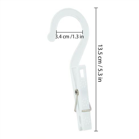 مجموعة خطافات غسيل جديدة من 12 قطعة، خطافات دبابيس الملابس، شماعات ملابس بلاستيكية، للحمام والسفر، قابلة للحمل، أبيض in Kuwait