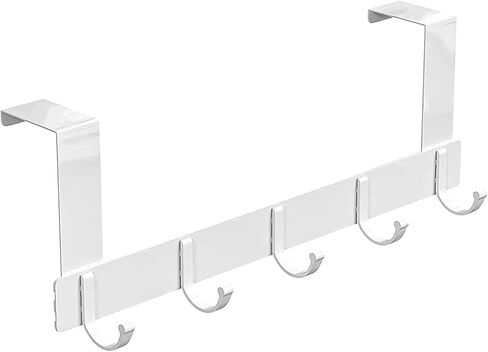 5 Hooks Over Door Hanger, Door Hooks Storage Organiser for Bedroom, Bathroom, Clothes, Coat, Bag, Hat, Purses in Saudi Arabia