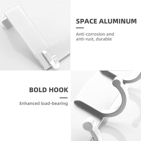 5 Hooks Over Door Hanger, Door Hooks Storage Organiser for Bedroom, Bathroom, Clothes, Coat, Bag, Hat, Purses in Saudi Arabia