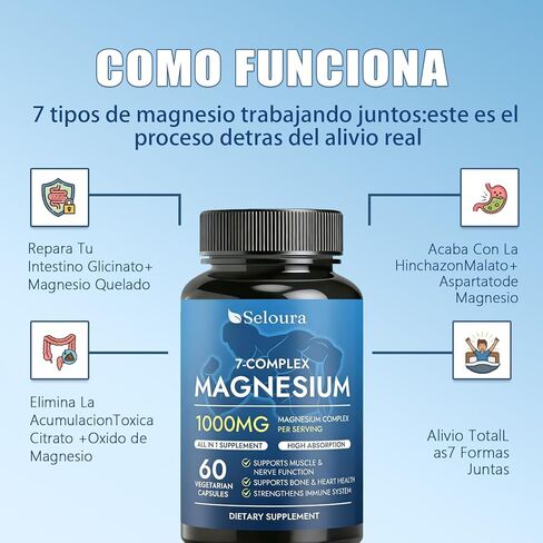 Seloura Magnesio 7 Complejo – مكمل لدعم العضلات والطاقة in Kuwait