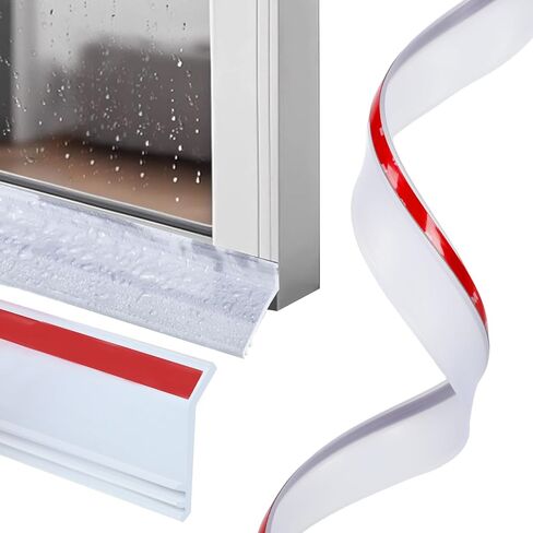 نافذة باب ذاتية اللصق ذات نمط مائل حافة تنقيط المطر - سدادة مطاطية لتجريد الطقس للأبواب الخارجية، النوافذ المنزلقة والعتبات، حاجز عاكس المطر المقاوم للماء (أسود، الطول × العرض: 118 × 2.16 بوصة) in Kuwait