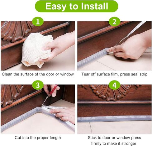 2026 Updated Shower Glass Door Silicone Seal Strip, Door Draft Stopper, Weather Stripping Window Seal for Doors Windows and Shower Glass Gaps, 16.4 Feet, Clear, 25MM in Saudi Arabia